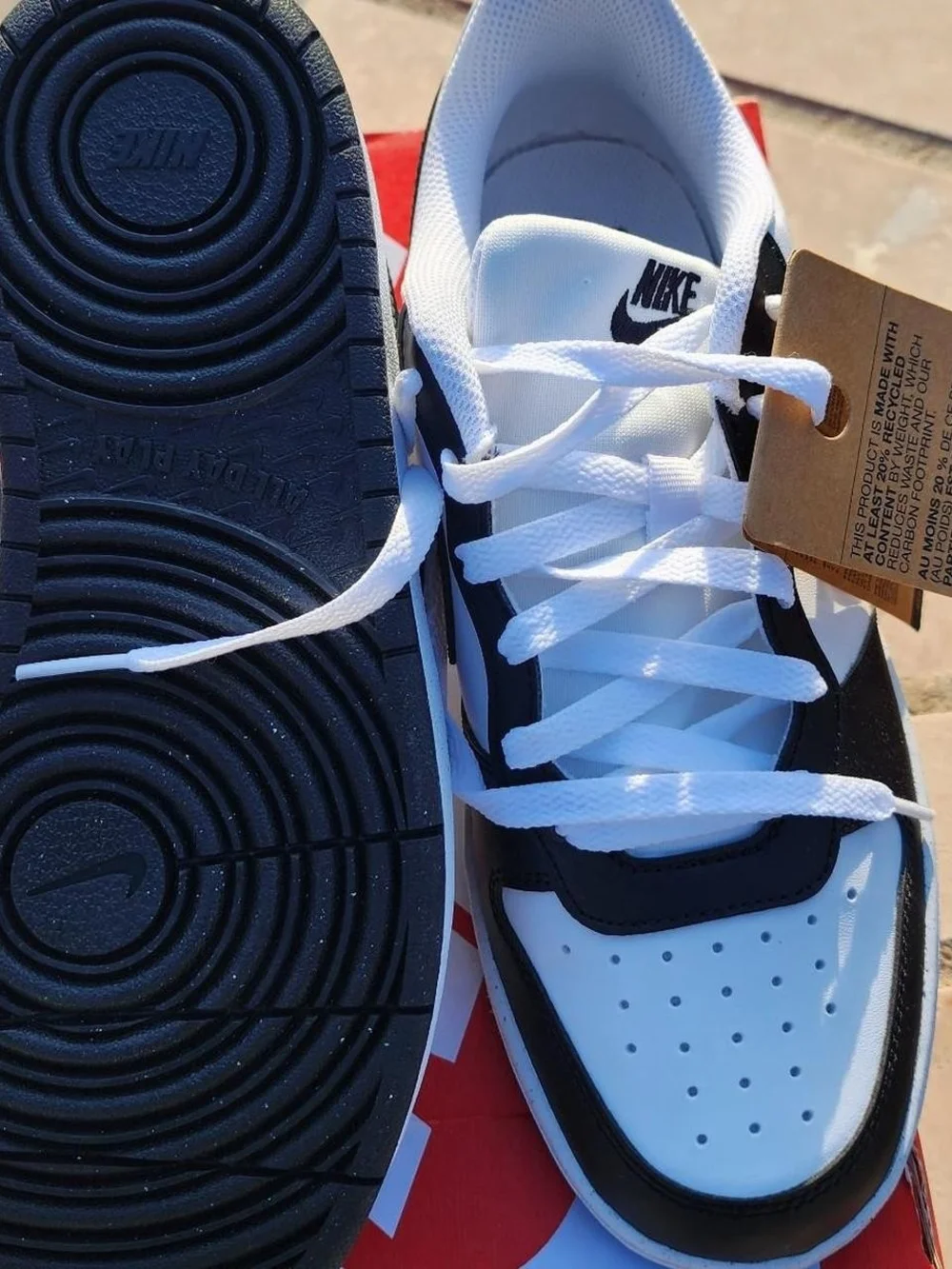 Nike Court Borough Low GS White and Black Sneakers